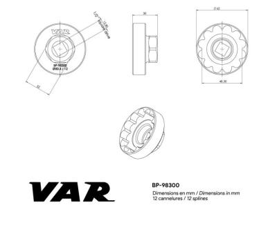 VAR Innenlagerwerkzeug BP-98300 CHRIS KING ThreadFit 30, T47 50,4 mm Produktbild 1