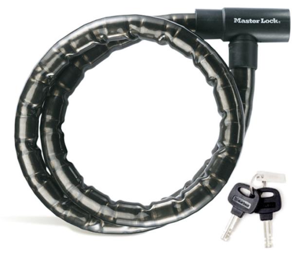 Master Lock Kabelschloss PanzR Schwarz 22 mm x 1200 mm Schl&uuml;ssel