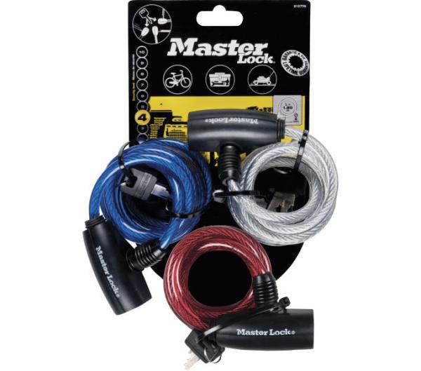 Master Lock Kabelschloss Family 3er Pack 8 mm x 1800 mm Schl&uuml;ssel gleichschlie&szlig;end