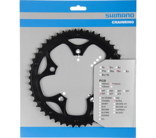 SHIMANO Kettenblatt SORA FC-3550 50 Z&auml;hne f&uuml;r KSR Schwarz