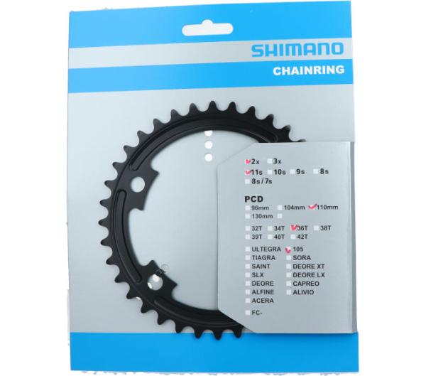 SHIMANO Kettenblatt 105 FC-5800 36 Z&auml;hne Schwarz